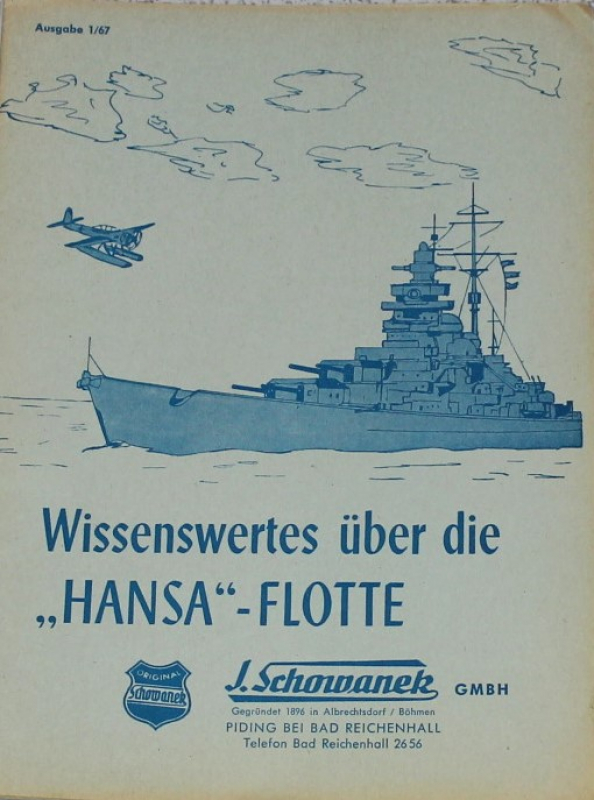 1/67 Wissenswertes über die "Hansa"-Flotte (1 p.)  Schowanek Shipmodels 1:1250